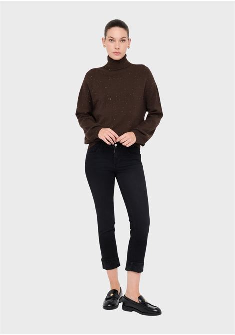 Dolcevita con micro paillettes CIOCCOLATO Liu Jo | MF5234MA27RA4367